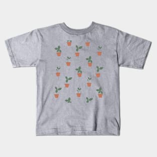 Pattern with sprouts in pots Kids T-Shirt